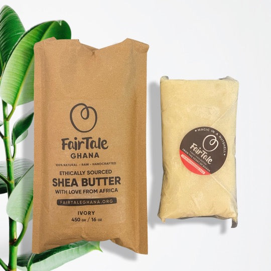 For optimal shipping from Africa, the Shea butter is protected in a lightweight plastic bag inside the pouch. You can store it in its original packaging or transfer it to a jar of your choice.