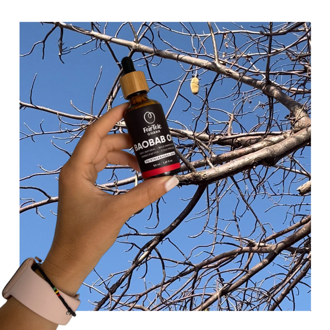 FairTale GHANA cold-pressed Baobab oil 50 ml bottle, product photo.